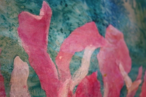 beginnings of a silk painted art quilt.
