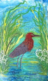 "Entire quilt view Red Egret, Barbara Harms